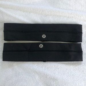 Two Black Lululemon Headbands